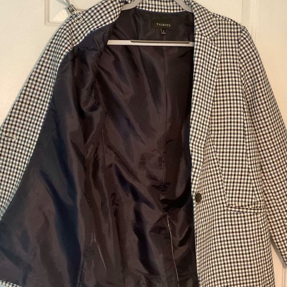 Talbots Blue and Ivory Plaid Blazer - Picture 11 of 13